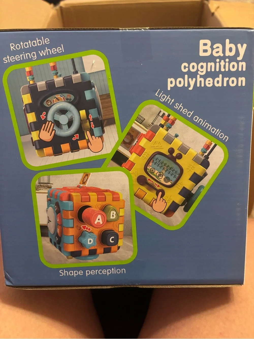 Baby Puzzle Polyhedron Activity Cube - Blue Multi